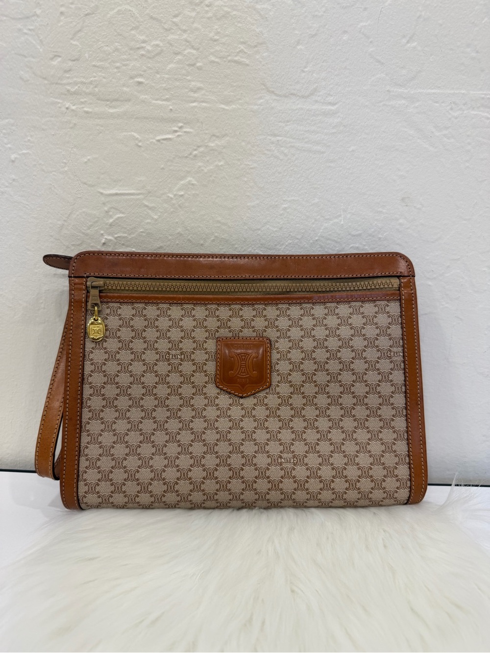 Vintage Celine Macadam Portfolio Clutch